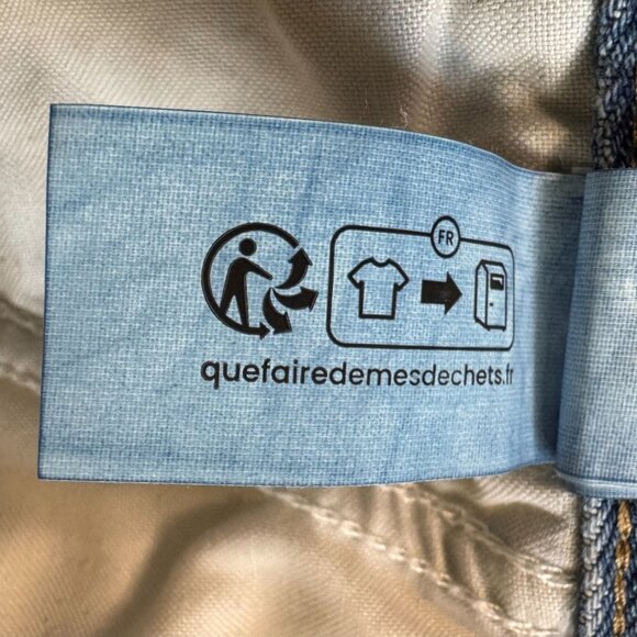 Zara Men Blue 100% Cotton Relaxed Baggy Fit Y2K Distressed Jeans Size 32 - Picture 12 of 13